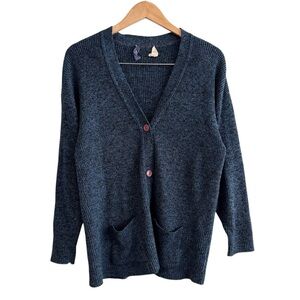Vintage Dark Blue Button Up Cardigan Sweater